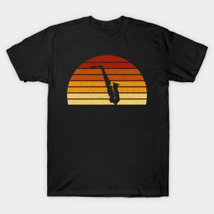 Vintage Sunset Saxophone Gift For Saxophonists & Sax Players T-Shirt